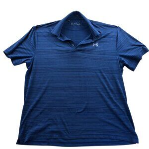 Under Armour Mens Polo Shirt XL Polo Short Sleeve Heat Gear Loose Fit Top Blue